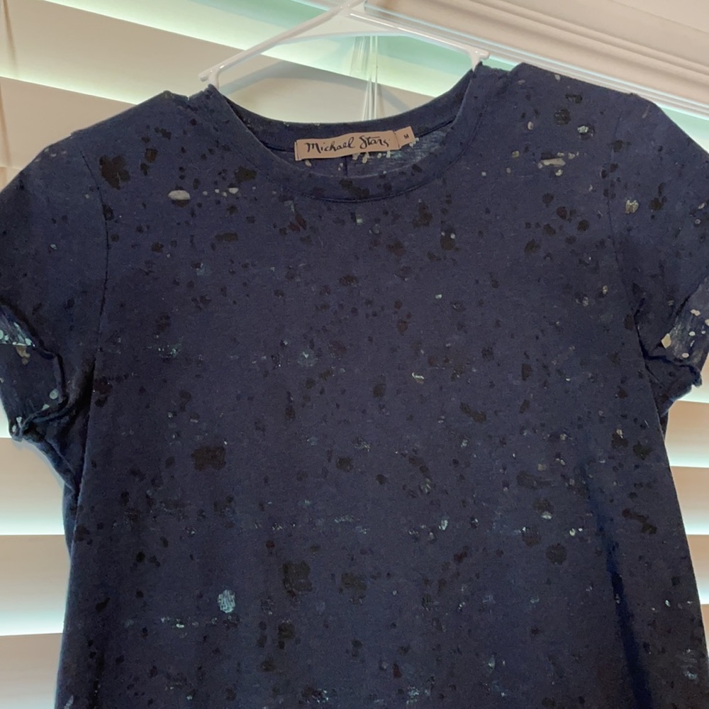 Black and blue sheer top - size M